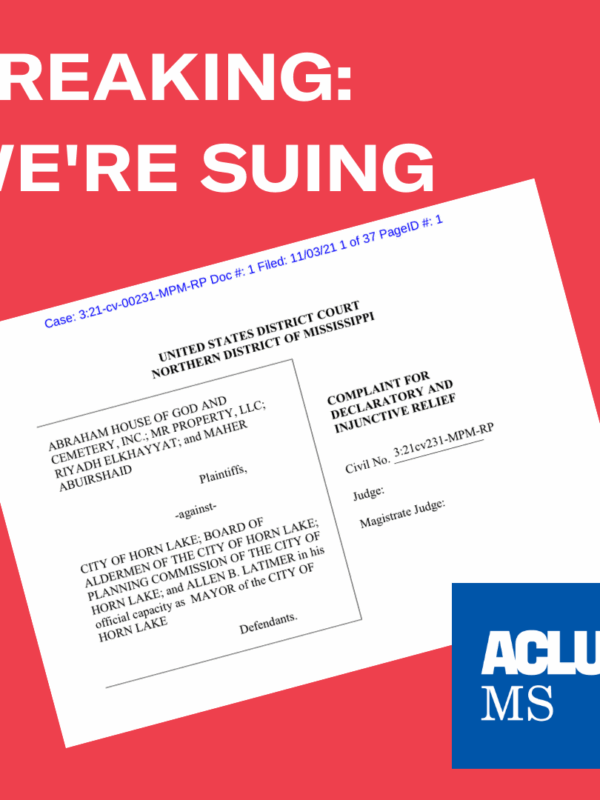 We're Suing Horn Lake