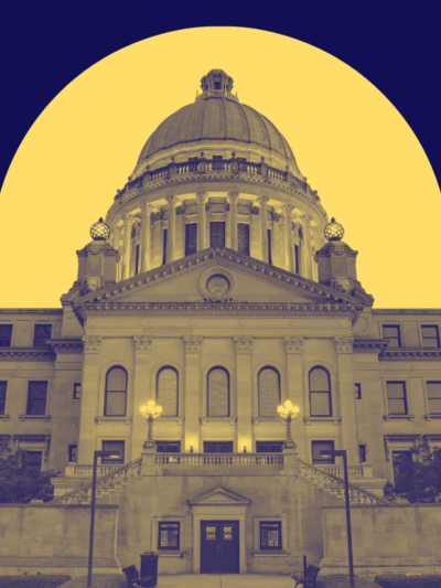 MS Capitol with Yellow Circle and Blue Background