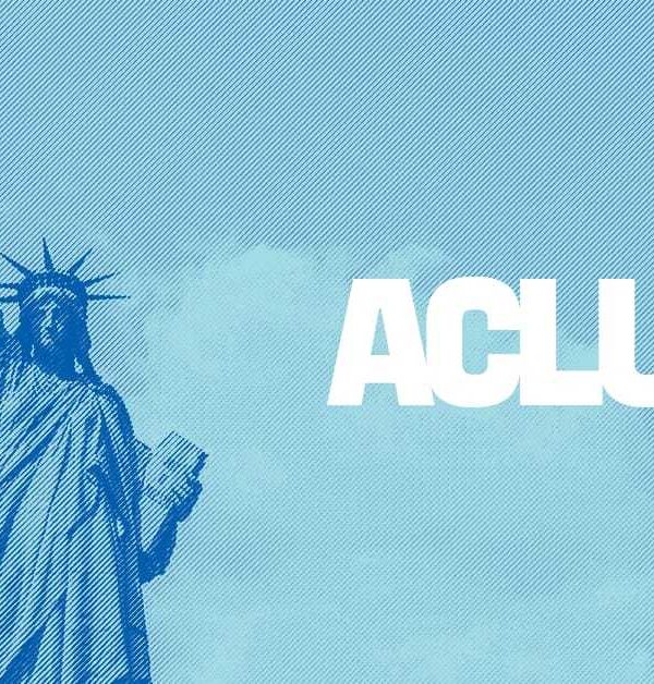 ACLU logo with the statue of Liberty on a light blue background.