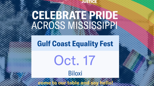 Gulf Coast Equality Fest event flyer. October 17 in Biloxi, MS