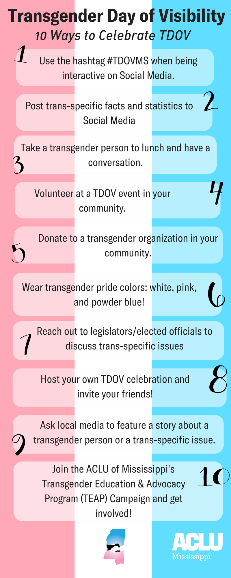 Ten Ways to Celebrate TDOV